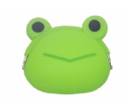 绿青蛙硅胶动物零钱包，卡通软扣钥匙包，马卡龙硅胶小钱包