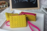 Fashion design silicone coin bag with zipper, silicone wallet, silicone small bag for children